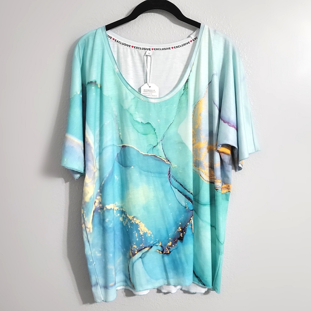 Agate Print Short Sleeve Shirt Size Large